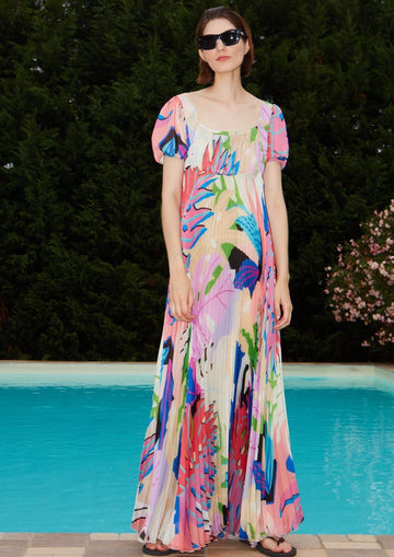 Abito Mezza Manica Plisse Milva Mi Art.1710